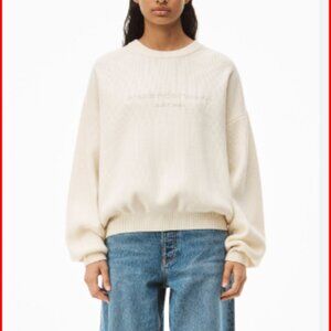 Alexander Wang Ivory Pullover with Printed Logo